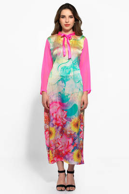 Multicolor satin digital print kurti 1