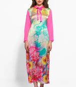 Multicolor satin digital print kurti