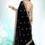 Black embroidered georgette saree