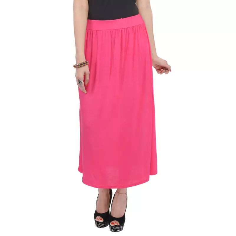Pink plain cotton lycra skirts