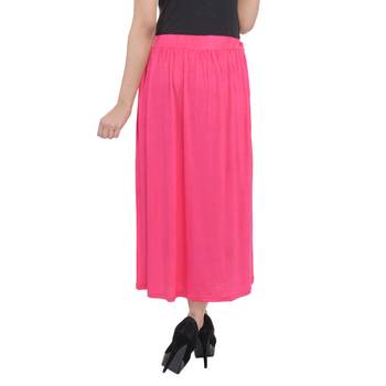 Pink plain cotton lycra skirts 2