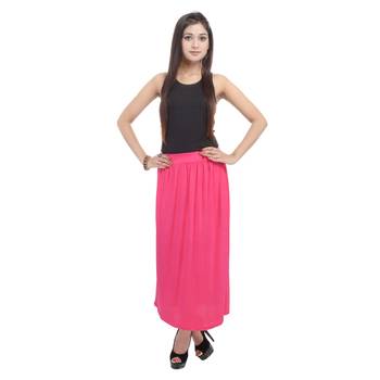 Pink plain cotton lycra skirts 3