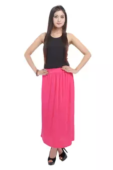 Pink plain cotton lycra skirts