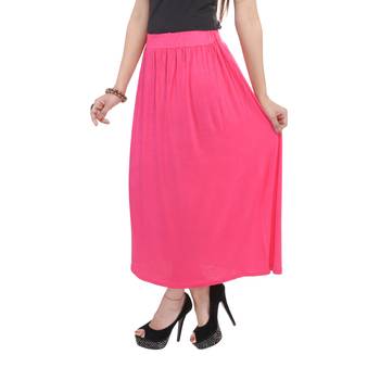 Pink plain cotton lycra skirts 4