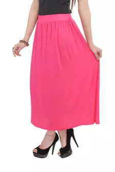 Pink plain cotton lycra skirts