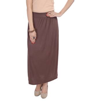 Brown plain cotton lycra skirts 1