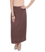 Brown plain cotton lycra skirts
