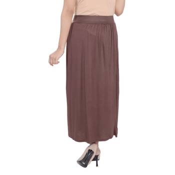 Brown plain cotton lycra skirts 2
