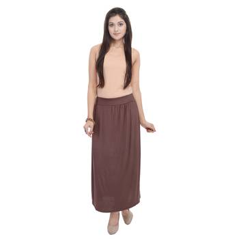 Brown plain cotton lycra skirts 3
