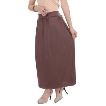 Brown plain cotton lycra skirts 4