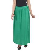 Green plain cotton lycra skirts