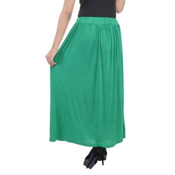 Green plain cotton lycra skirts 2