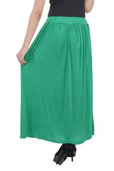 Green plain cotton lycra skirts