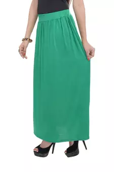 Green plain cotton lycra skirts