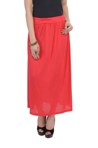 Red plain cotton lycra skirts