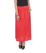 Red plain cotton lycra skirts
