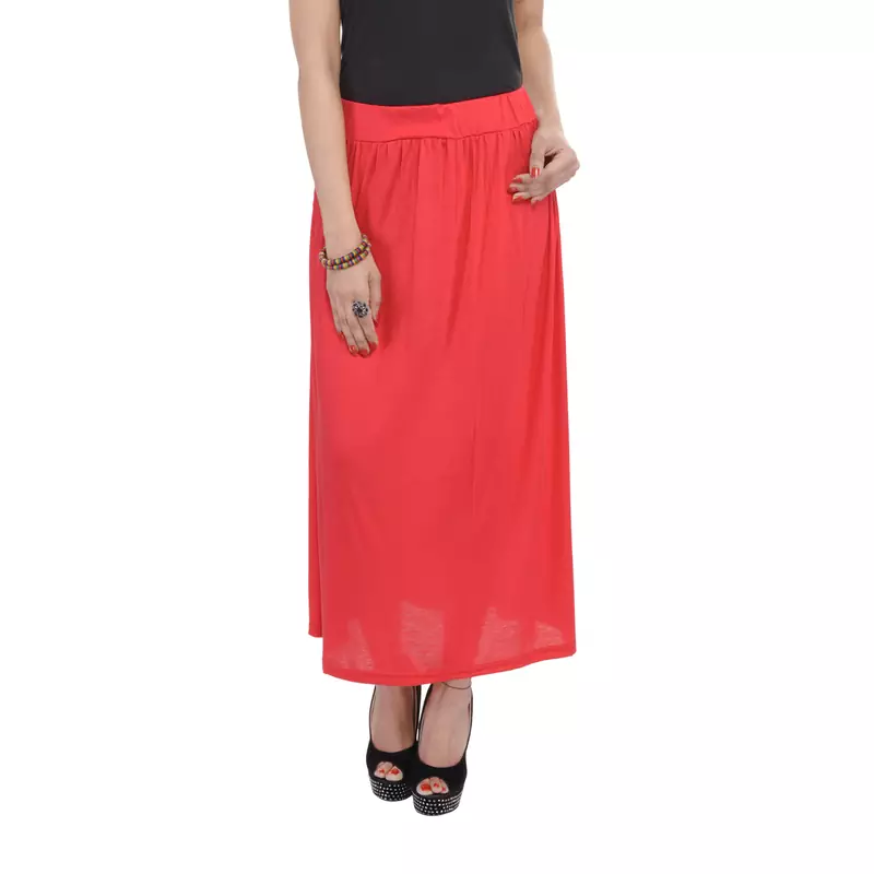 Red plain cotton lycra skirts