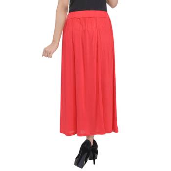 Red plain cotton lycra skirts 2