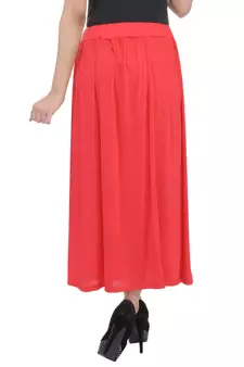 Red plain cotton lycra skirts