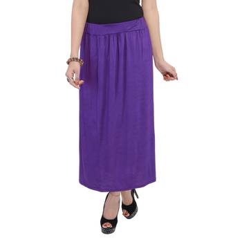 Purple plain cotton lycra skirts 1