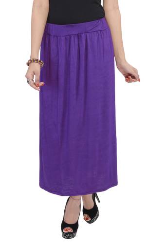 Purple plain cotton lycra skirts