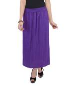 Purple plain cotton lycra skirts