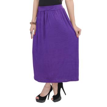 Purple plain cotton lycra skirts 4