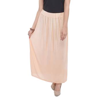 Beige plain cotton lycra skirts 1