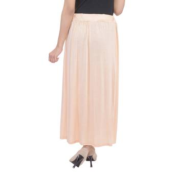 Beige plain cotton lycra skirts 2