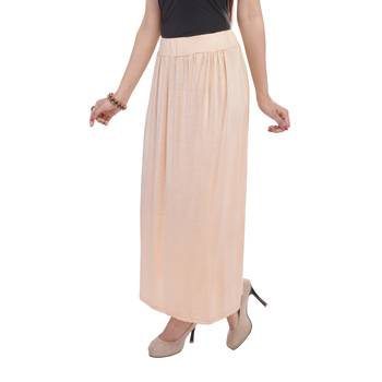 Beige plain cotton lycra skirts 4