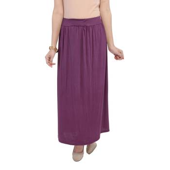 Magenta plain cotton lycra skirts 1