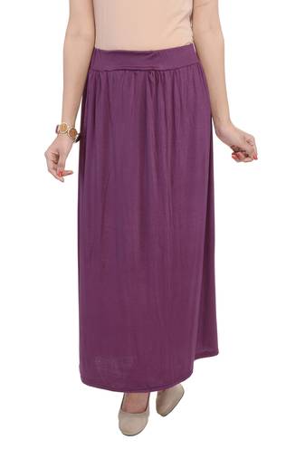 Magenta plain cotton lycra skirts