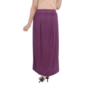 Magenta plain cotton lycra skirts 2
