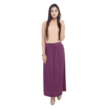 Magenta plain cotton lycra skirts 3