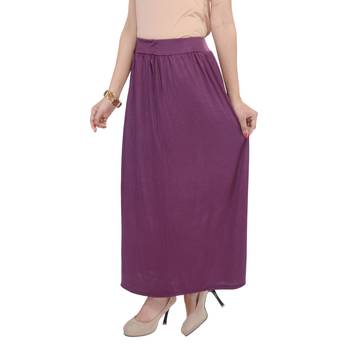 Magenta plain cotton lycra skirts 4