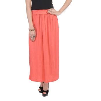 Orange plain cotton lycra skirts 1