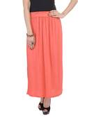 Orange plain cotton lycra skirts