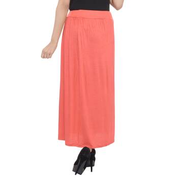 Orange plain cotton lycra skirts 2