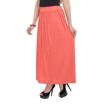Orange plain cotton lycra skirts 4