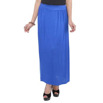 Blue plain cotton lycra skirts 1