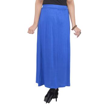 Blue plain cotton lycra skirts 2