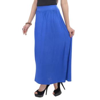Blue plain cotton lycra skirts 4