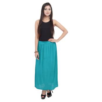Rama green plain cotton lycra skirts 3