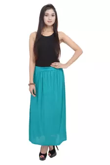 Rama green plain cotton lycra skirts