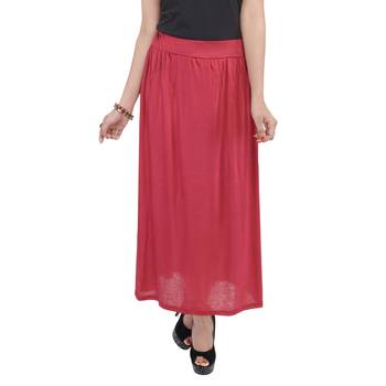 Maroon plain cotton lycra skirts 1