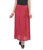 Maroon plain cotton lycra skirts