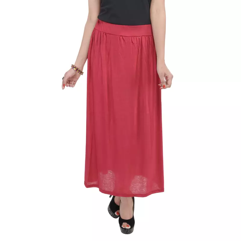 Maroon plain cotton lycra skirts