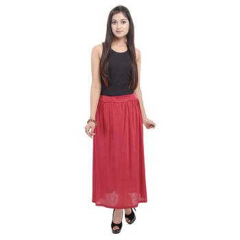 Maroon plain cotton lycra skirts 3