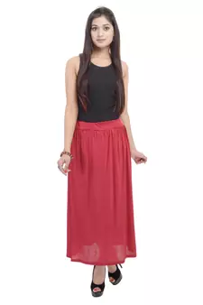 Maroon plain cotton lycra skirts