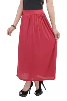 Maroon plain cotton lycra skirts